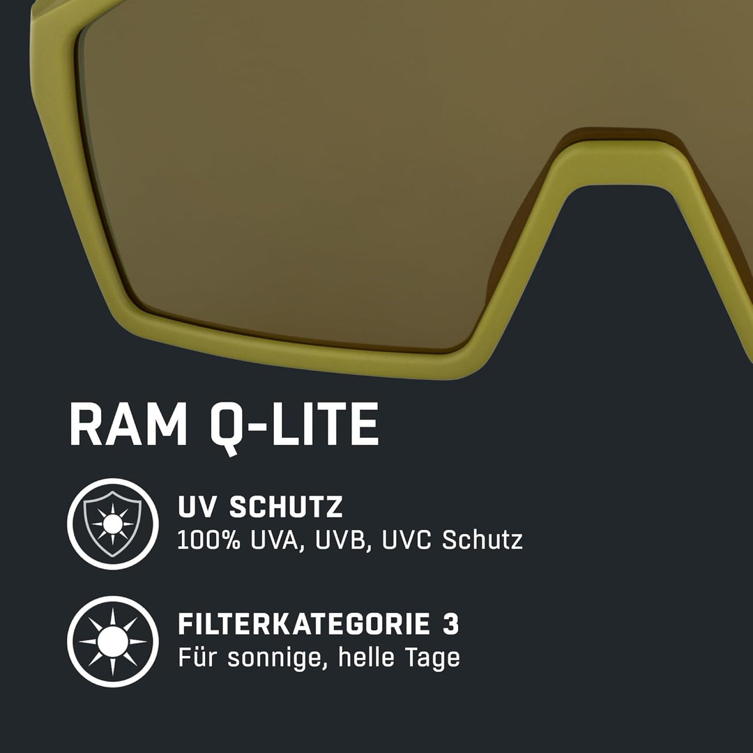 ALPINA RAM Q-LITE - Verspiegelte Sport- & Fahrradbrille Für Erwachsene, kontrastverstärkend, Beschla