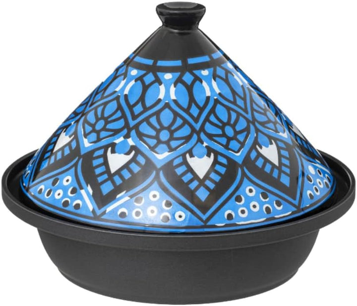 Tajine Induktion und Glaskeramik, klassisch, Edelstahl, Blau, 30,20 x 30,2 x 23 cm