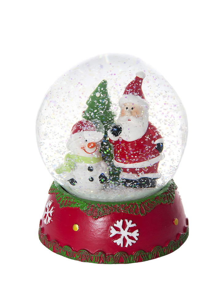 Mousehouse Gifts Weihnachten Schneekugel Spieluhr mit Weihnachtsmann und Schneemann