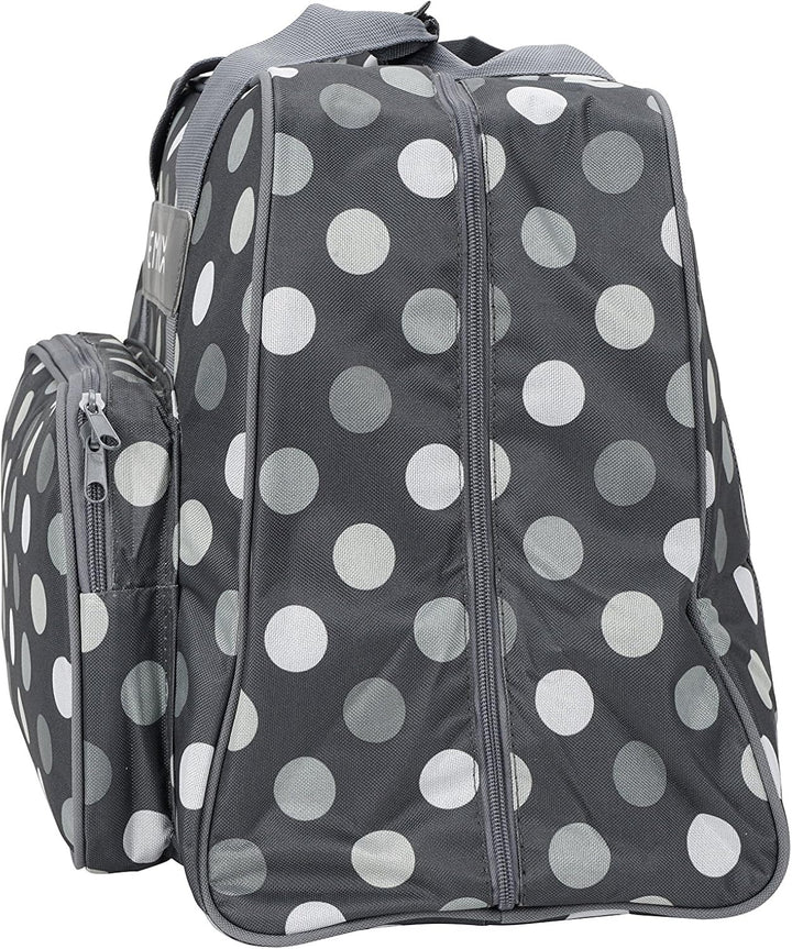 SEMPLIX Bundle Polka Dots Nähmaschinentasche + Nähkorb L (anthrazit/grau)