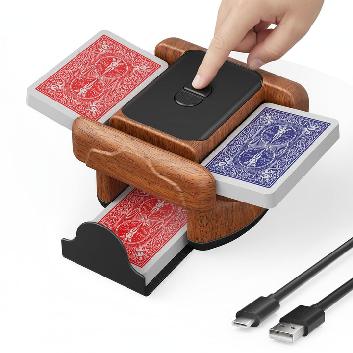 Automatischer Kartenmischer mit 2 Modi – Kompatibel mit Poker, Bridge, UNO & mehr – Wiederverwendbar