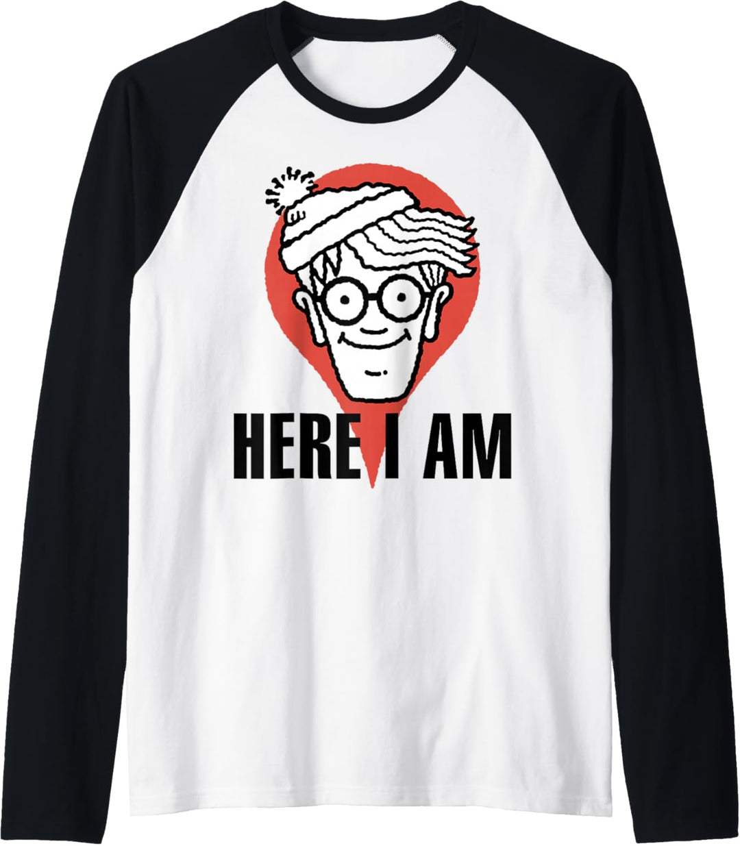 Where's Waldo? Here I Am Pocket Raglan