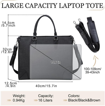 Kasgo Laptop Handtasche Damen, Gross 15.6 Zoll Notebooktasche Wasserabweisend Laptop Tasche Shopper