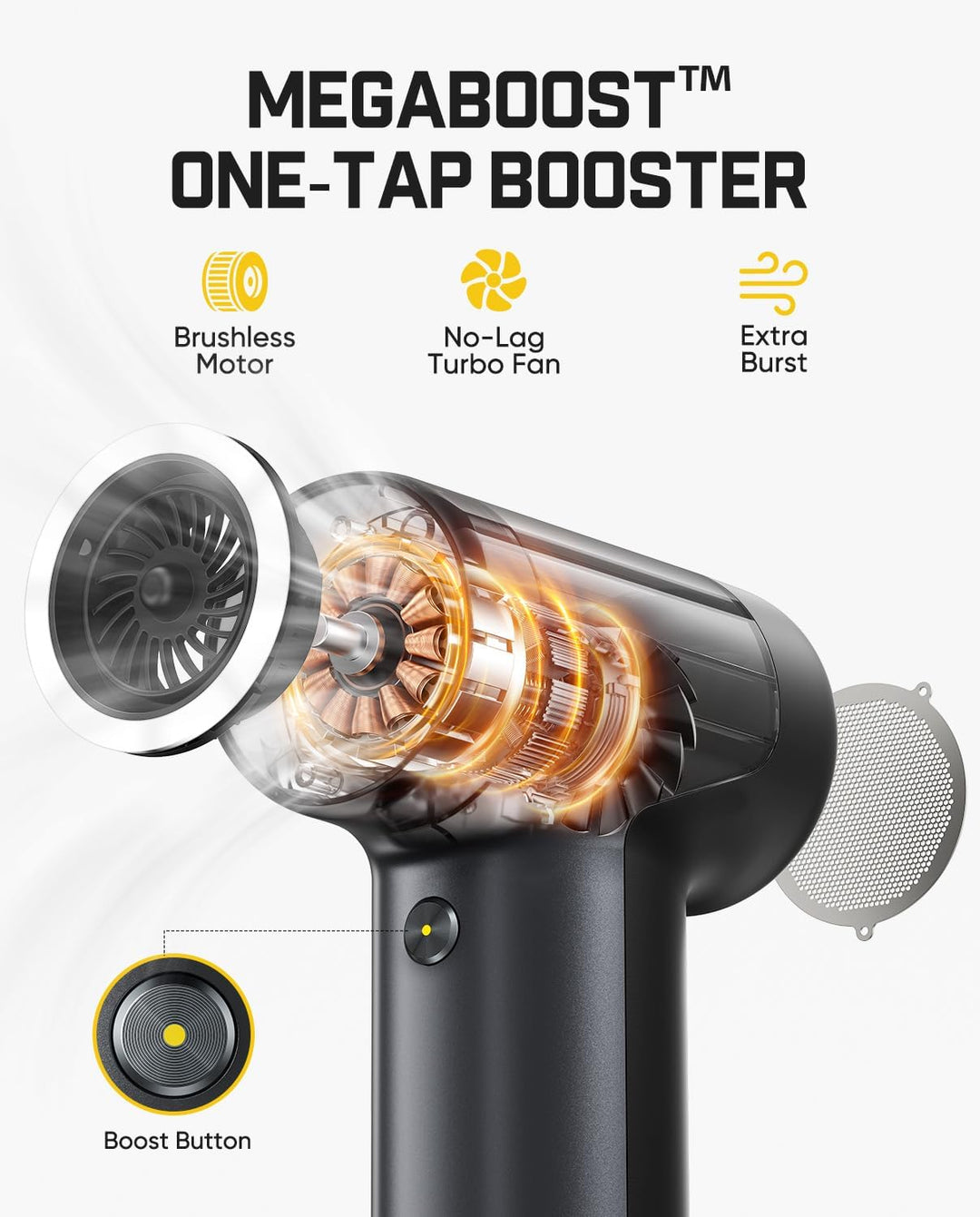 Fanttik B10 Pro Elektrische Staubgebläse, 110.000 U/min bürstenloser Motor, Luftreiniger, 3-Gang ein