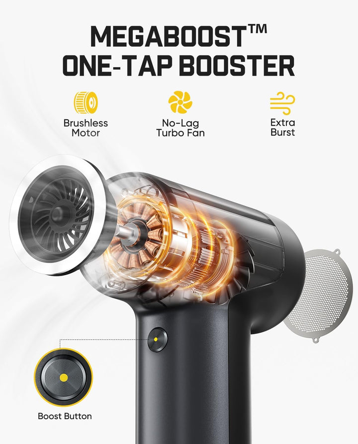 Fanttik B10 Pro Elektrische Staubgebläse, 110.000 U/min bürstenloser Motor, Luftreiniger, 3-Gang ein