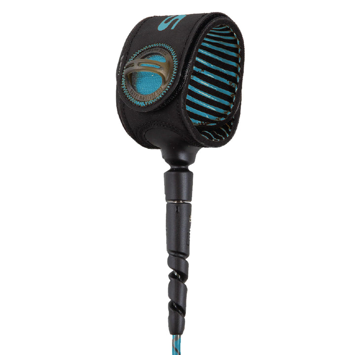 FCS 6 Freedom Helix All Round Leash 2025 Tranquil Blue/Black oneColor 6 feet, oneColor 6 feet