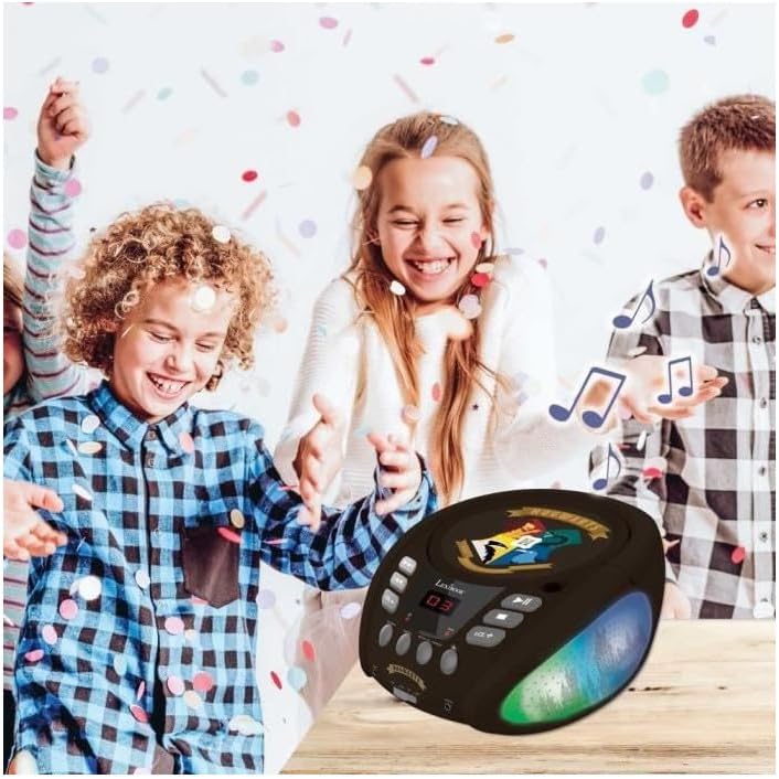 Lexibook, Harry Potter, Bluetooth-CD-Player für Kinder, tragbar, mehrfarbige Lichteffekte, Mikrofona