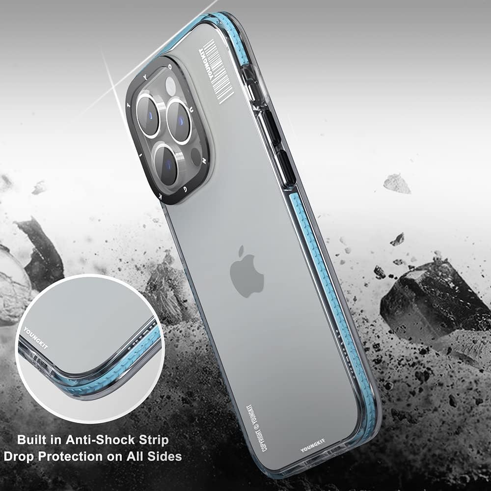 YOUNGKIT für iPhone 14 Pro Hülle, Stossfeste Kratzfeste Schutzhülle Slim Klar Case Dünne Griffige Tr