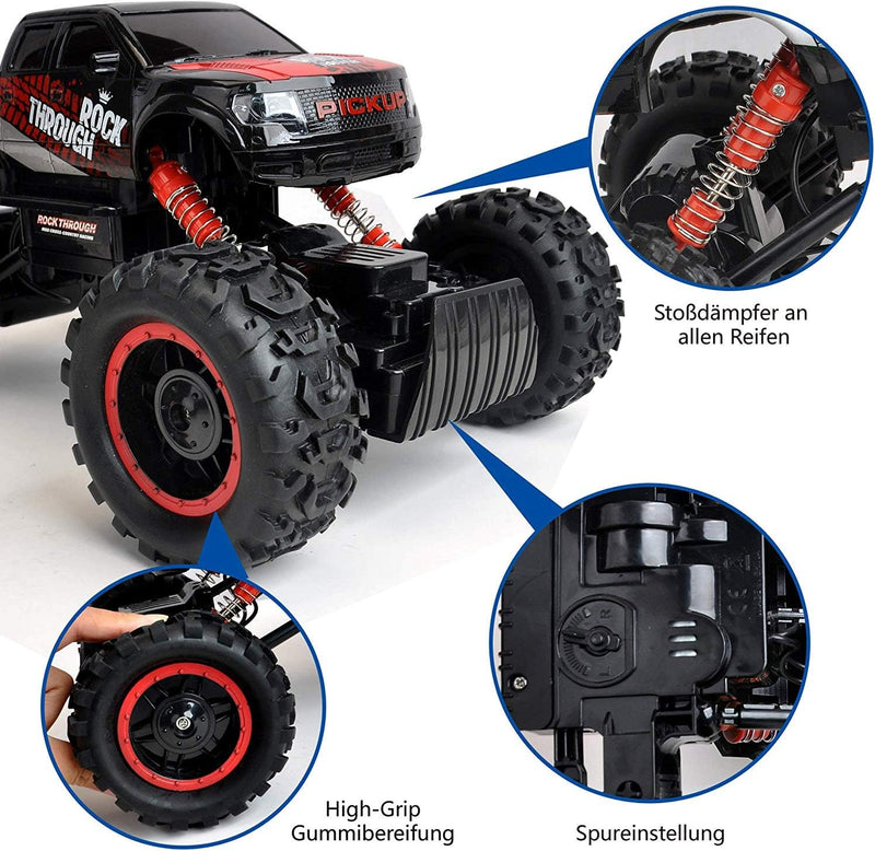 FunTomia Maximum RC Ferngesteuertes Auto für Kinder - 4WD Monstertruck - XL RC Auto für Kinder ab 8