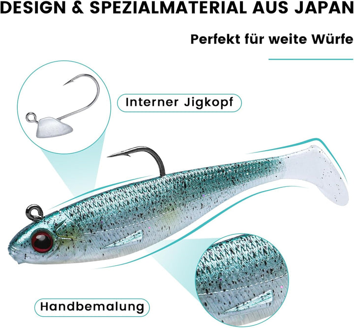 TRUSCEND Gummifische Angelköder für Forelle Zander &amp; Barsch, Kunstköder Angelausrüstung Gummiköder A