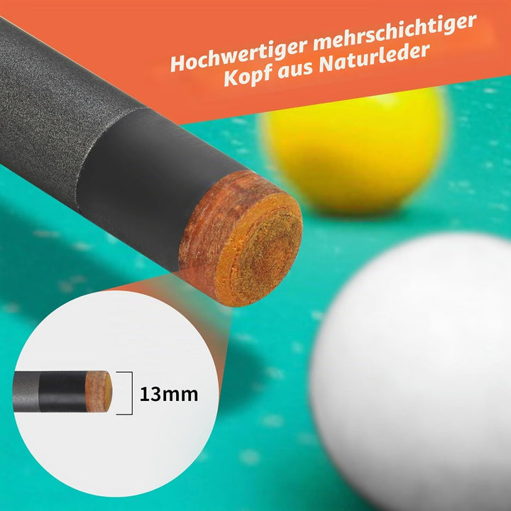 Professionelle Billardqueues, 147,7 cm, Carbon, langlebig, kleiner Kopf, Poolqueues, Billardstock, S