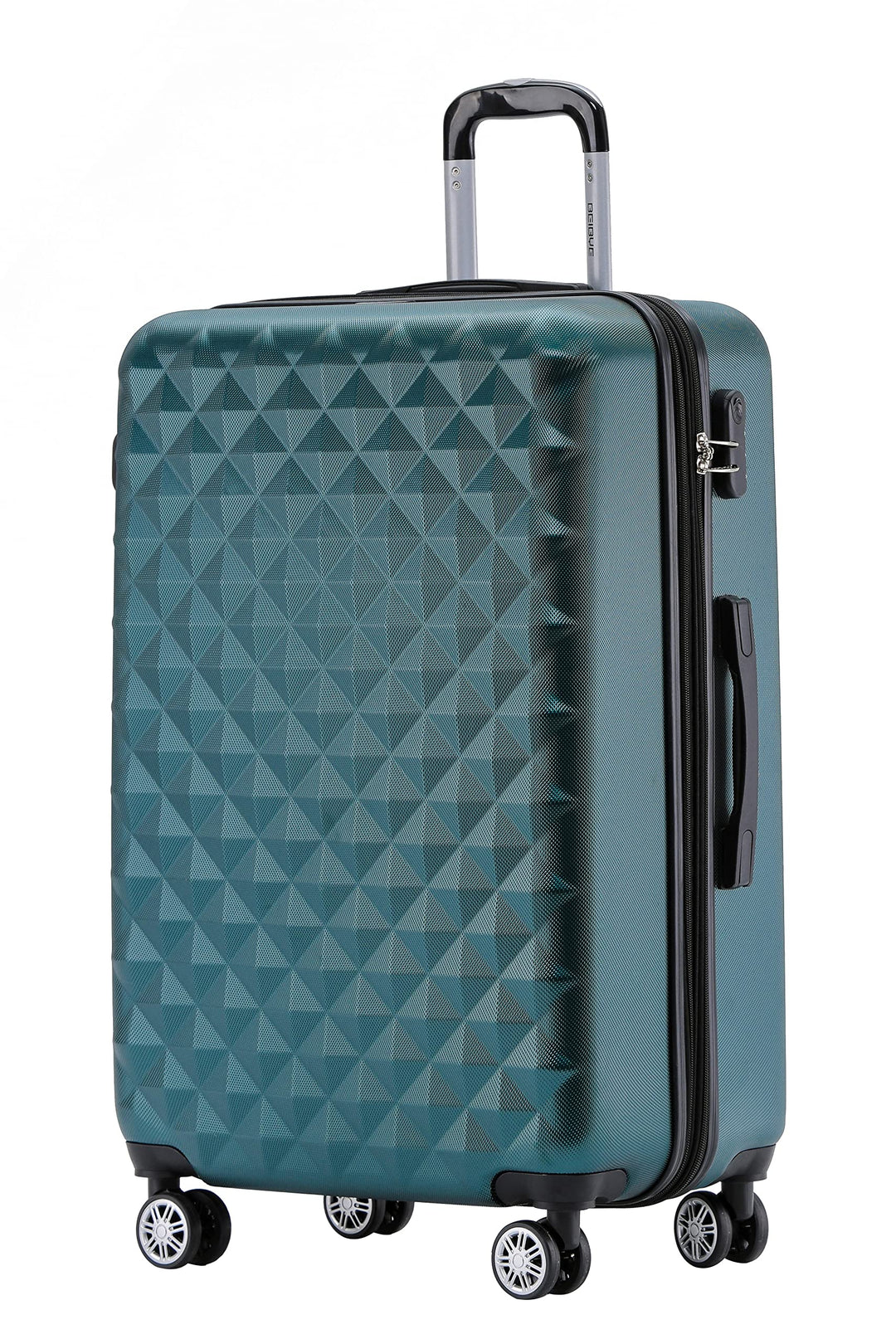 BEIBYE Zwillingsrollen 2066 Hartschale Trolley Koffer Reisekoffer Gepäck M-L-XL-Set (Dunkelgrün, XL)
