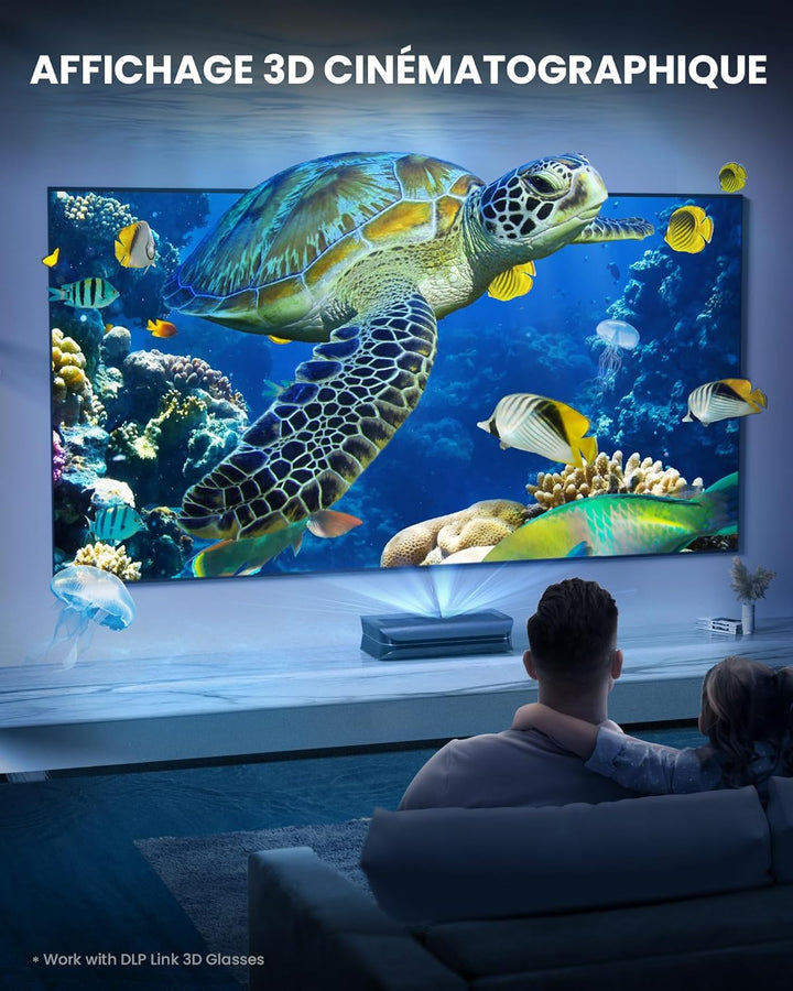 AWOL VISION LTV-2500 Projektor 4K - UHD Ultrakurzdistanz Beamer, 150'' Bild Laser TV, 3D-Unterstützu