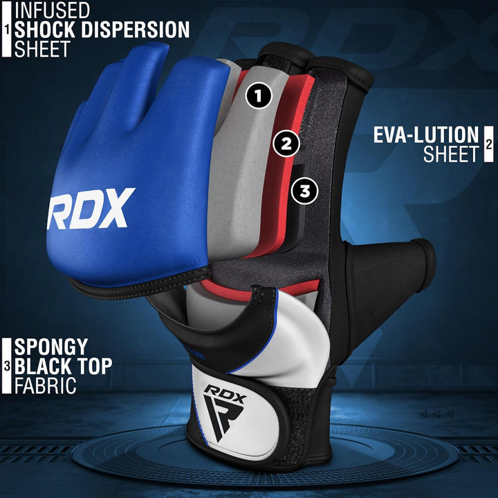 RDX MMA Maya Hide Handschuhe, Leder, Training, Kampfkunst, Boxsack, Kampf, Sparring, Kickboxen S Bla