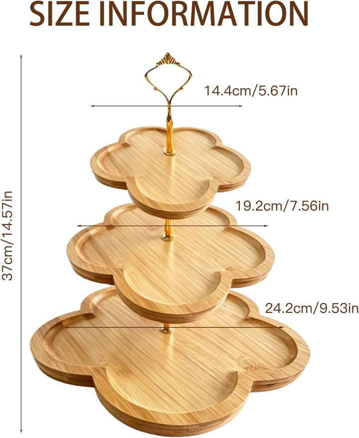Etagere Holz - Cupcake Ständer - Tortenständer 3 Etagen - Donut Ständer für Obst, Desserts, Hochzeit