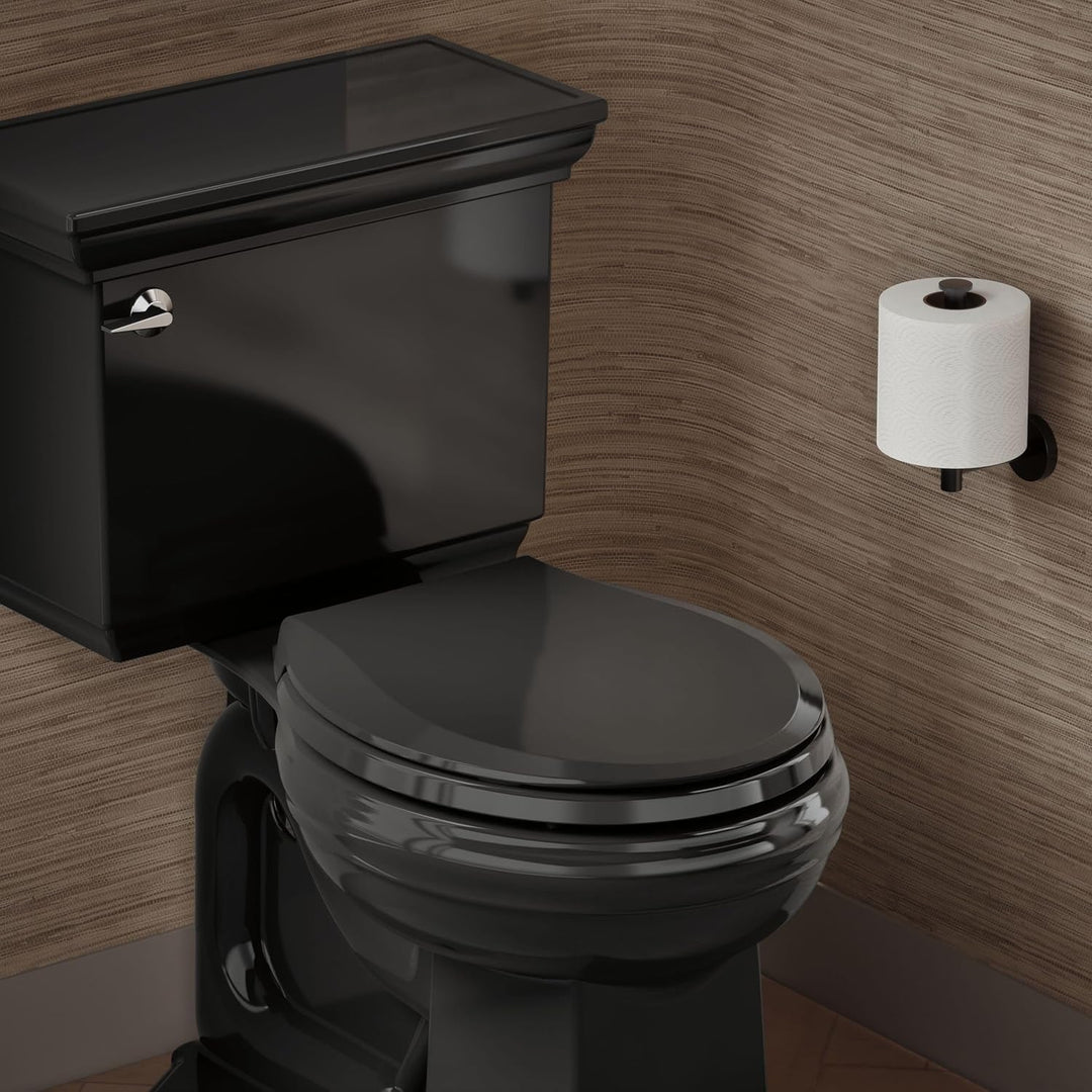 KOHLER 4639-RL-7 Cachet READYLATCH WC-Sitz mit leisem Schliessen, rund, Schwarz Fertige Verriegelung