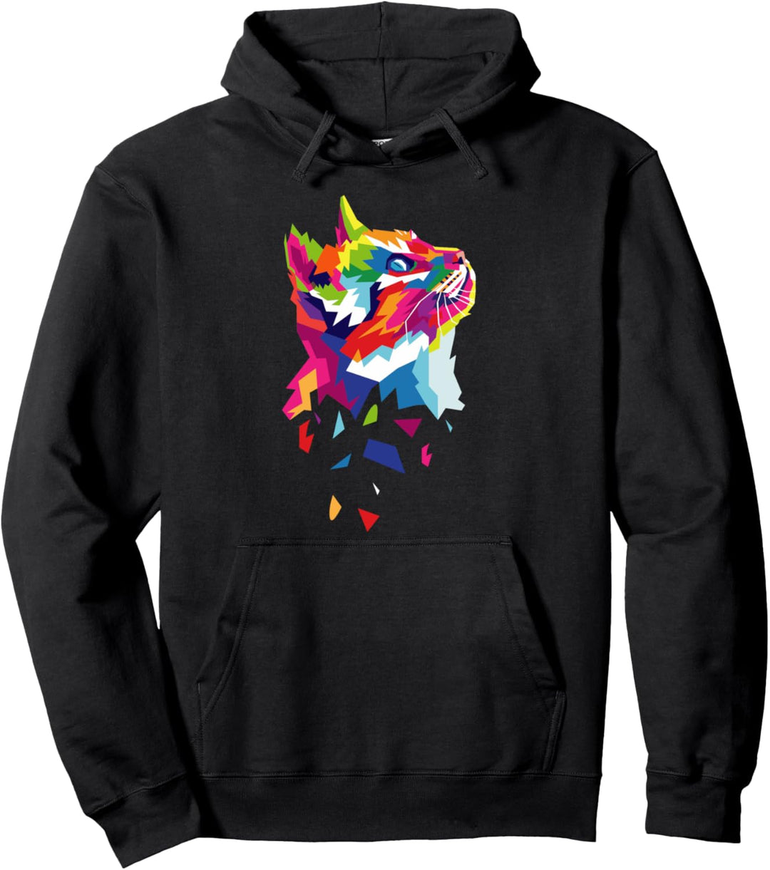 Niedliche Katzenkunst für Tierbesitzer, bunt Pullover Hoodie