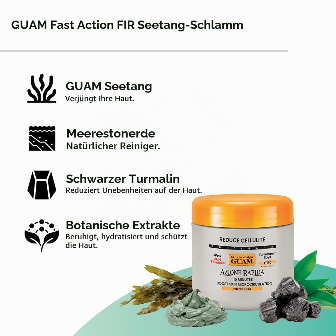 Guam, Algenfango Guam FIR Sofortwirkung 15 min, neue Formel für Hautmikrozirkulation mit den Vorteil