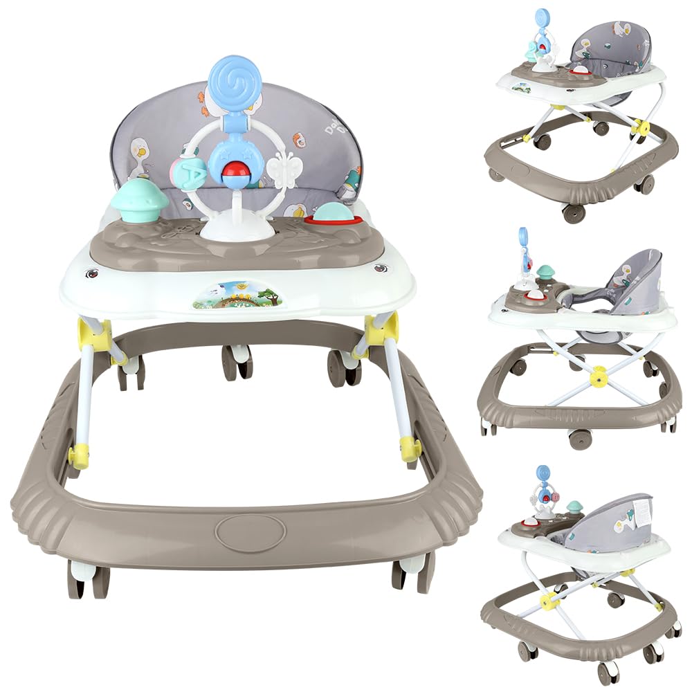 Lauflernhilfe für Jungen und Mädchen,Baby Gehfrei Lauflernwagen mit Spielcenter,Geräuscharm, Anti-Ro