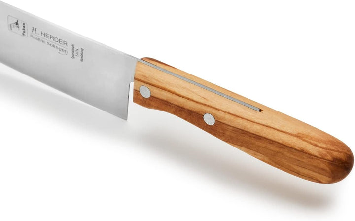 Solingen Santoku Kochmesser H. Herder 29cm Olive extra scharfer Solinger Handabzug rostfrei Santokum