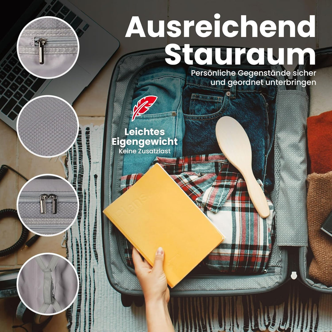 GENTOR Koffer Reisekoffer mit Rollen Carbonoptik Hartschalenkoffer Trolley Handgepäck mit TSA-Schlos