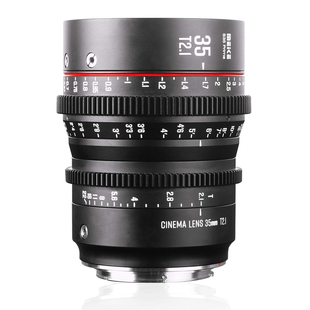 Meike 35 mm T2.1 S35 Manueller Fokus Weitwinkel Prime Cinema Objektiv für Canon EF Mount und EOS C10