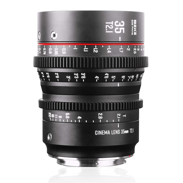 Meike 35 mm T2.1 S35 Manueller Fokus Weitwinkel Prime Cinema Objektiv für Canon EF Mount und EOS C10