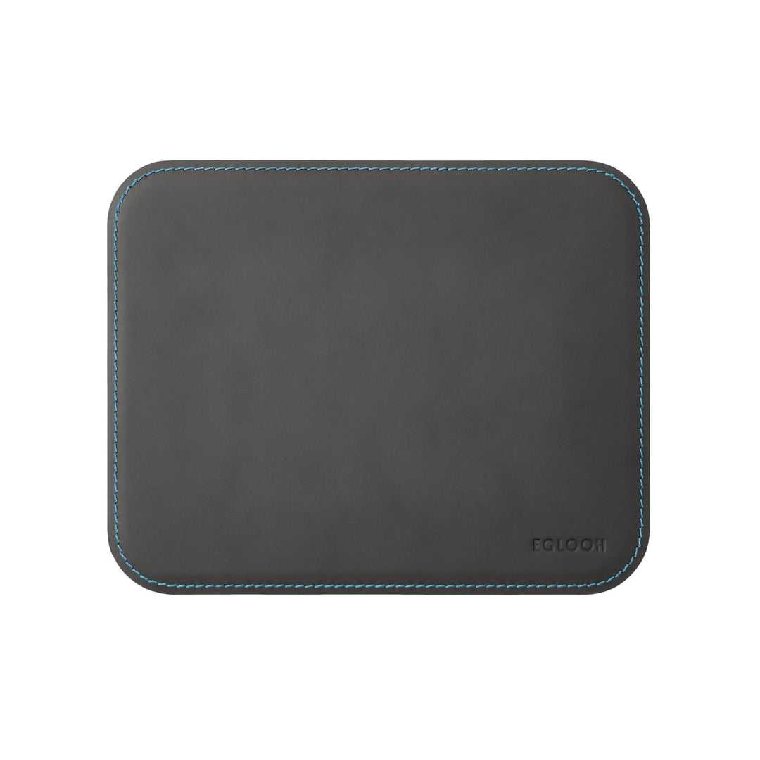 eglooh - Herms Deluxe - Mauspad aus Leder Anthrazit Grau cm 25x20 - Mousepad für Schreibtisch und Bü