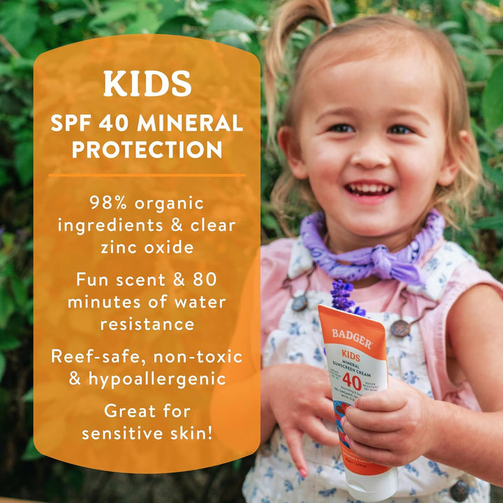 Badger Clear Zinc Kinder Sonnencreme SPF40 87ml