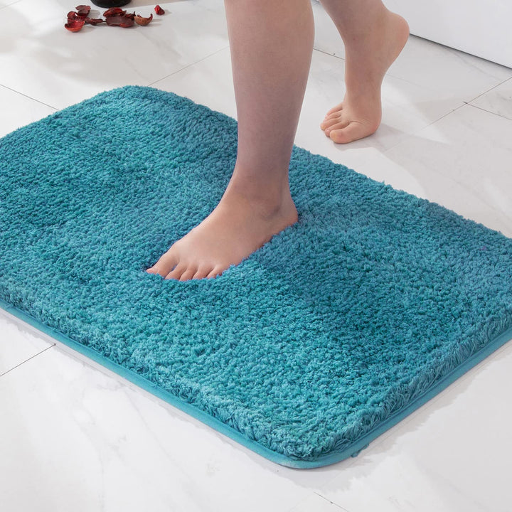 MIULEE Badematte Weiche Badteppich rutschfest Badvorleger Fussmatte Badzimmermatte Bettvorleger Flau