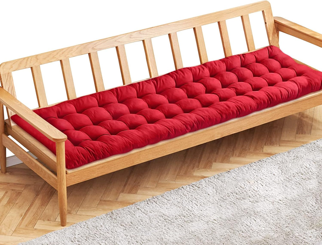 PLULON Rotes Gartenbankkissen, 2/3-Sitzer-Gartenstuhlauflage, Veranda-Schaukelstuhlkissen, Banksitza
