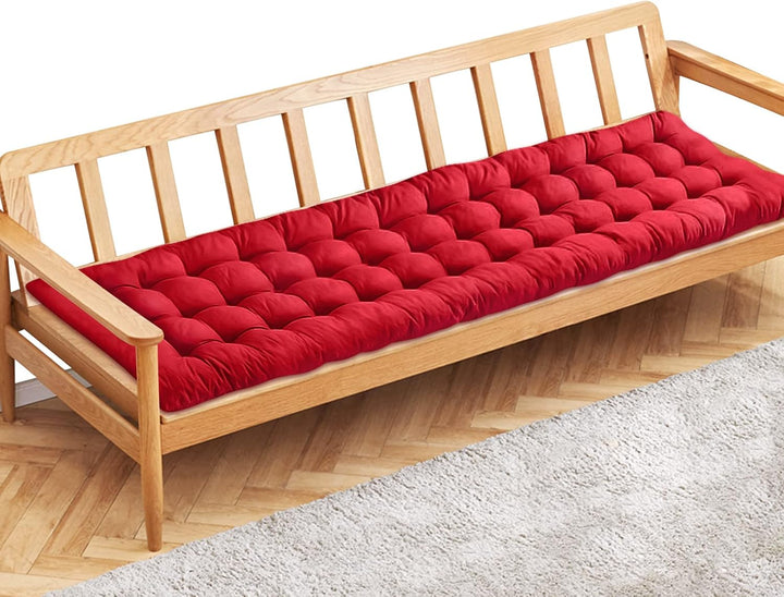 PLULON Rotes Gartenbankkissen, 2/3-Sitzer-Gartenstuhlauflage, Veranda-Schaukelstuhlkissen, Banksitza