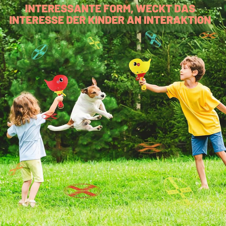 Flying Disc Launcher, 2er-Pack Outdoor Spielzeug Kinder Enthält 32 Fliegende Untertassen, Propeller