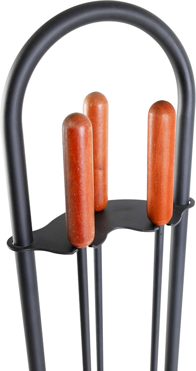 Kamino-Flam Kaminbesteck 3-teilig - Kamin-Zubehör mit Besen / Schaufel / Schürhaken / Ständer - Kami