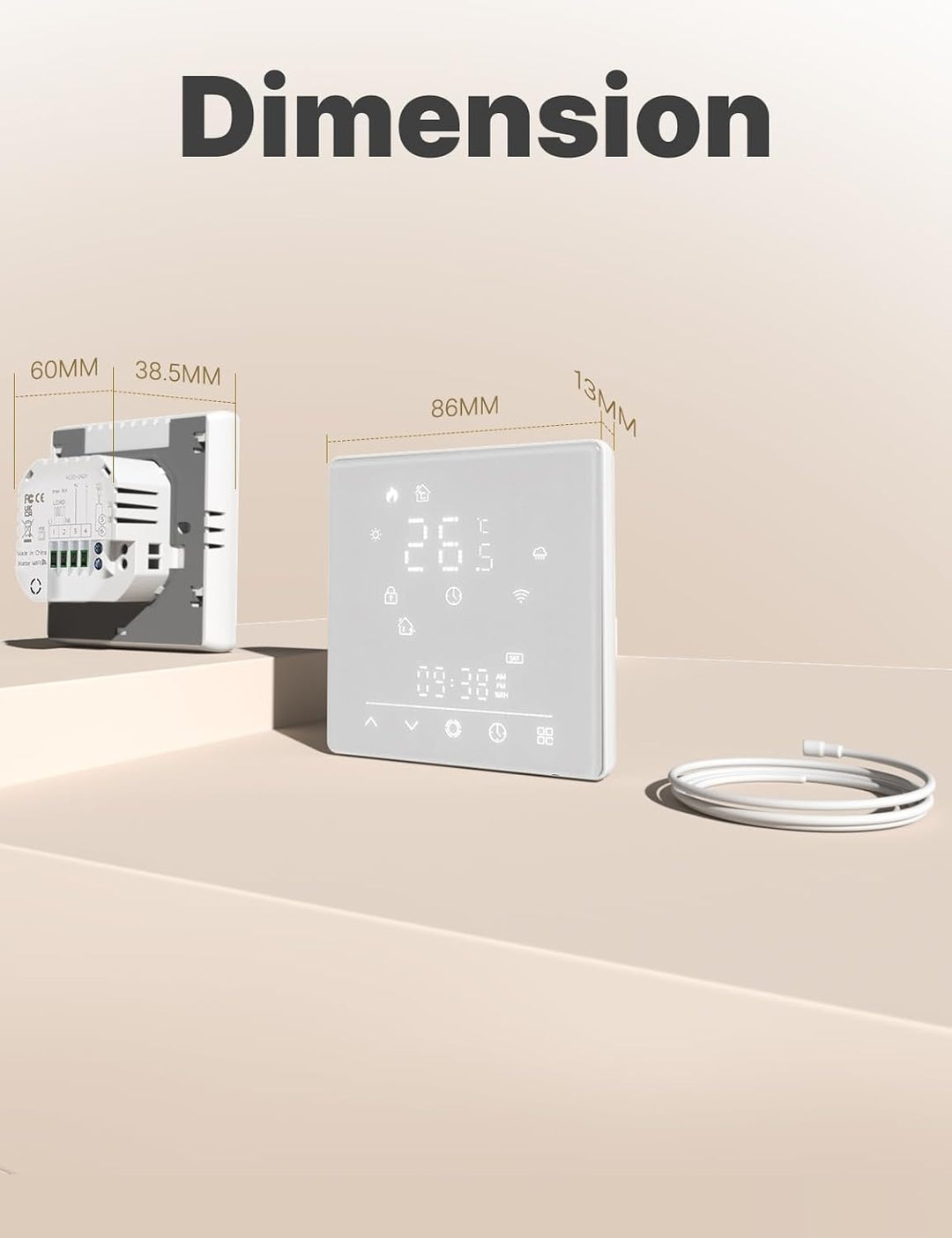 MOES Smart Thermostat Fussbodenheizung Elektrisch, Raumthermostat Fussbodenheizung WLAN Programmierb