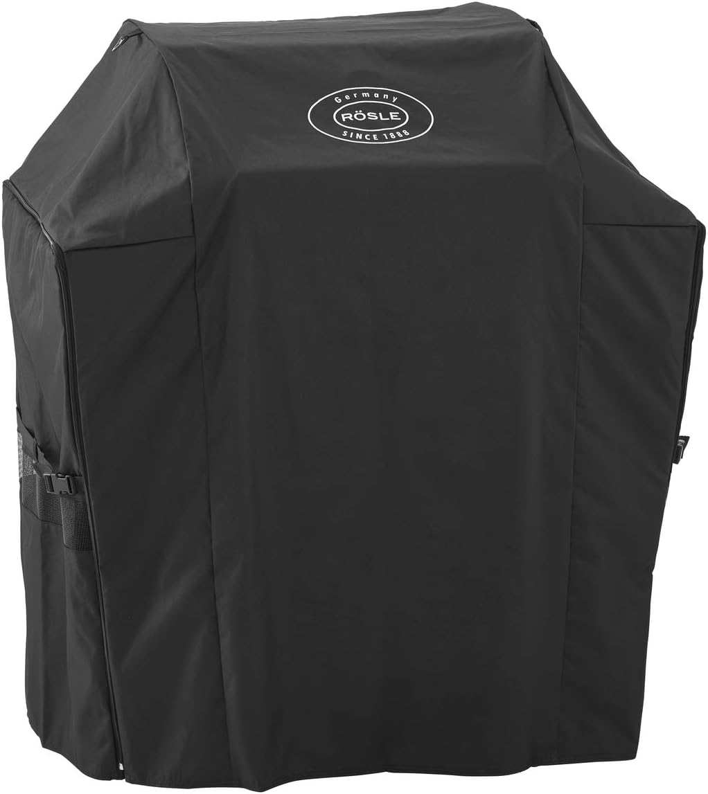 RÖSLE Premium-Drehspiess, Traglast 10 kg & Abdeckhaube BBQ-Station VIDERO G3/G3-S, Hochwertige Schüt