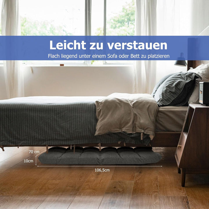 RELAX4LIFE Bodenstuhl Faltbar, Lazy Sofa, Meditationsstuhl, Bodensessel mit Verstellbarer Lehne, für