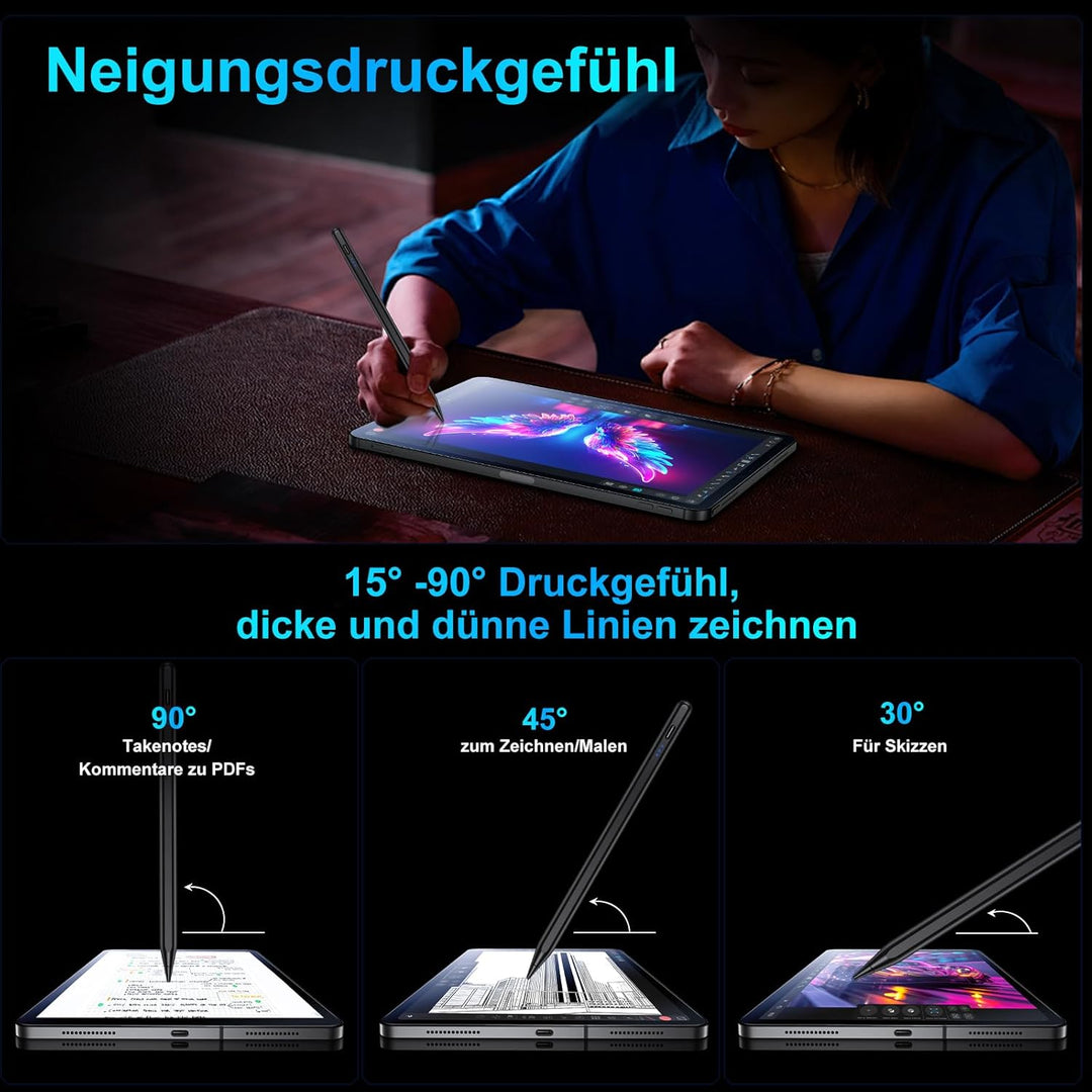 Stift für iPad, (2018-2025) Pencil 2nd Generation für Apple mit Schnellladeleistung Palm Rejection u