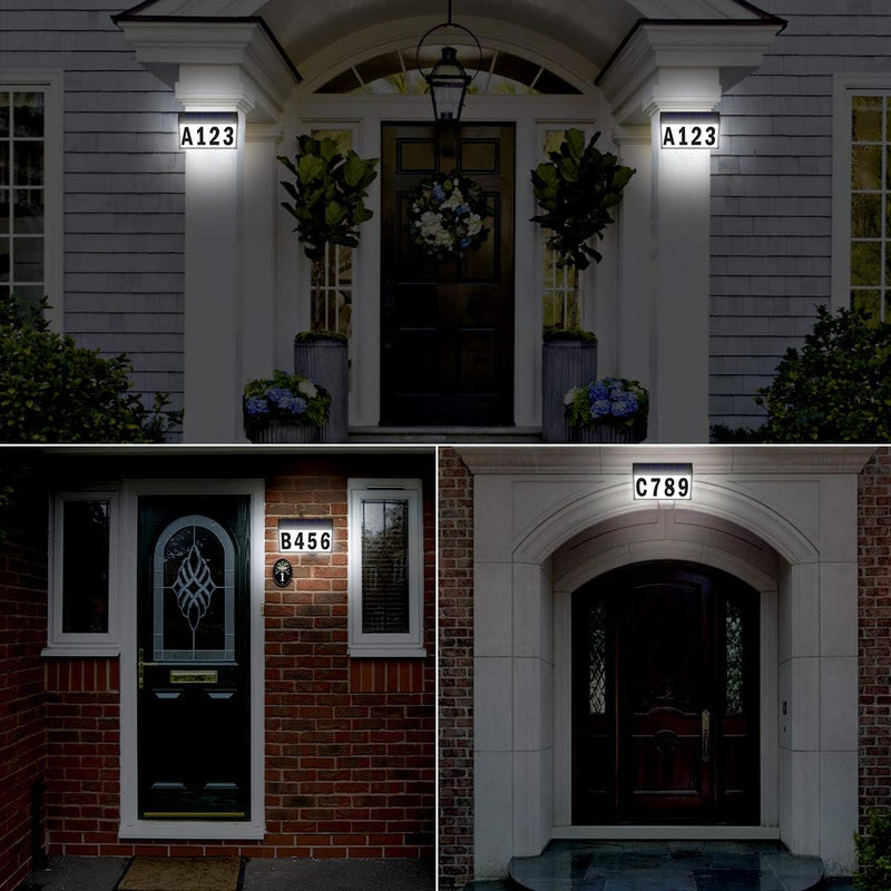 Solar beleuchtete Hausnummer, T-SUNUS Solar LED Hausnummernleuchte 10 LED mit Dämmerungsschalter Was