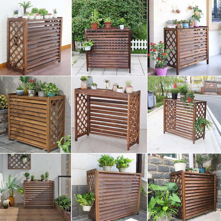 Klimaanlagen Abdeckung Aussen Balkon Sichtschutz Holz Klimaanlage Abdeckung Aussengerät Holz Gitter