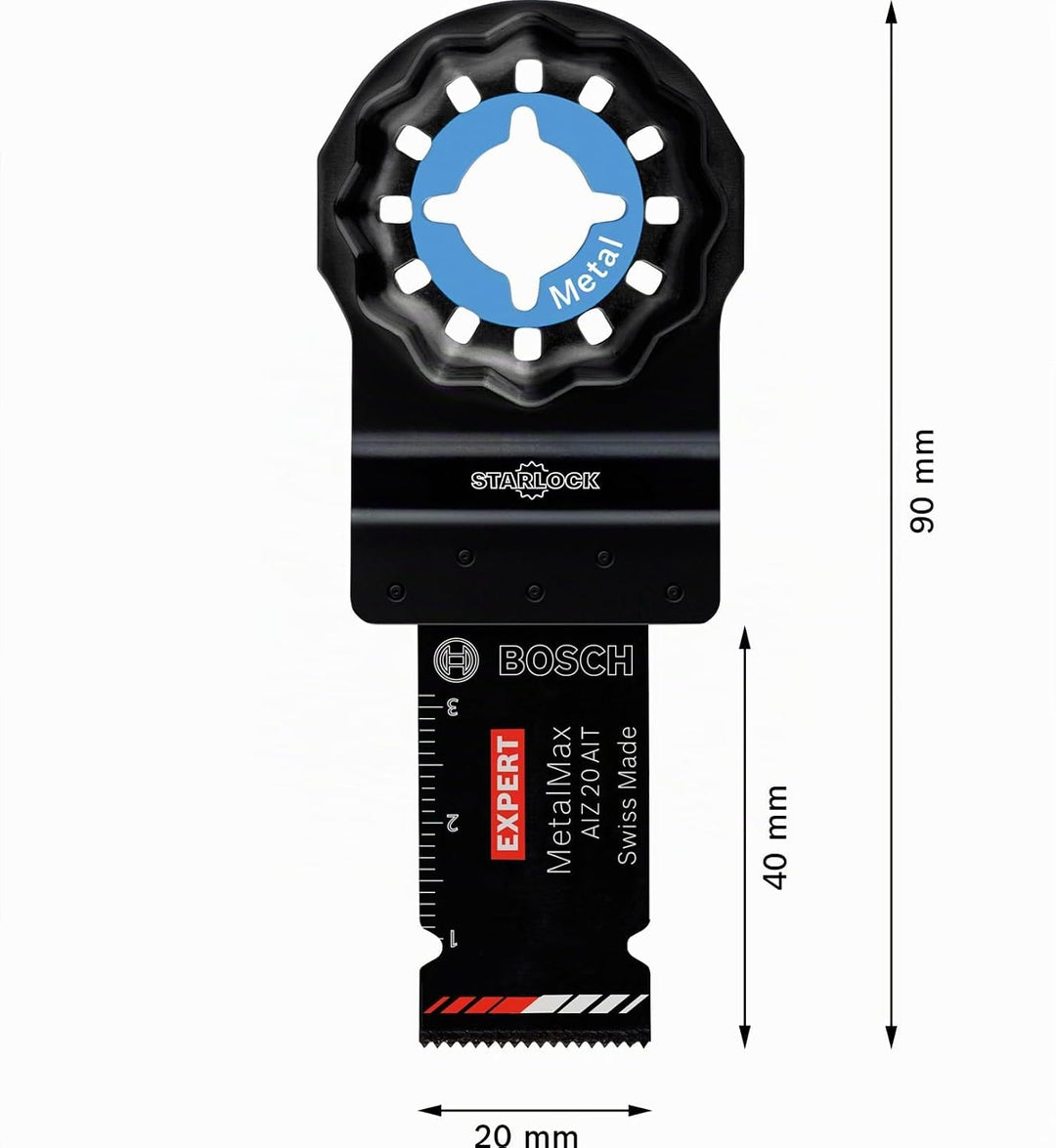 Bosch Professional 5x Sägeblatt Expert MetalMax AIZ 20 AIT (für Stahl, Edelstahl, Breite 20 mm, Zube