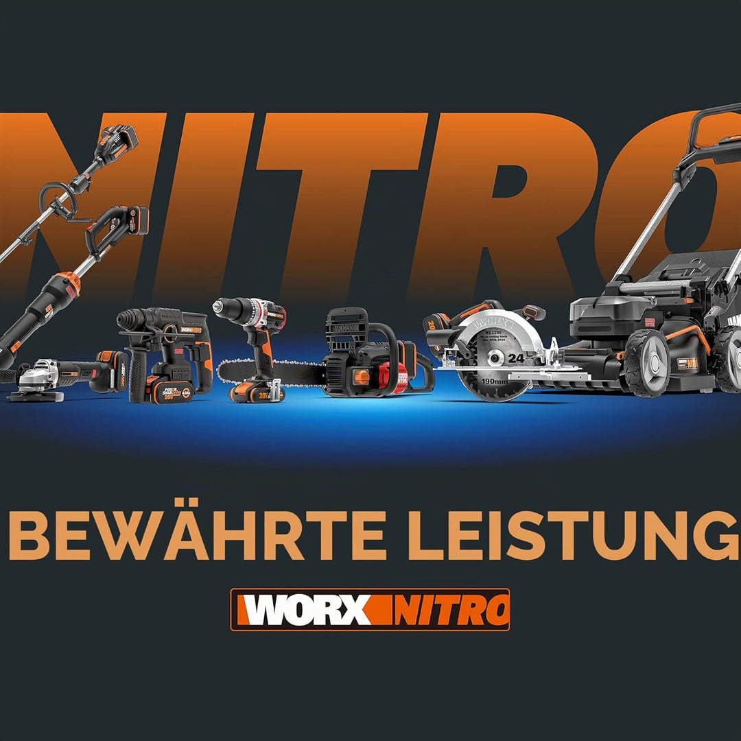 WORX NITRO 18V (20V MAX) Akku-Schlagbohrer WX354.1, PowerShare PRO, Hammerbohrer, bürstenloser Motor