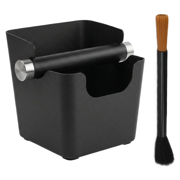 Abklopfbehälter für Siebträger Espresso Knock Box mit Abnehmbarer Klopfstange, Rutschfester Basis &