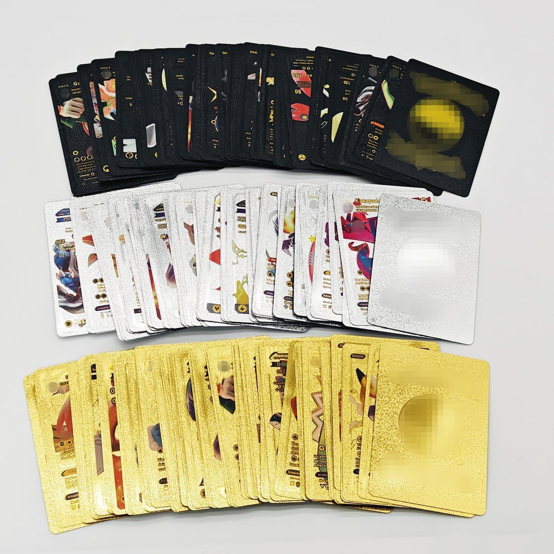 Seltene Karten Set Golden Silber Schwarz, 165 Stück Cartoon Sammelkarten, Anime Karten Keine Duplika