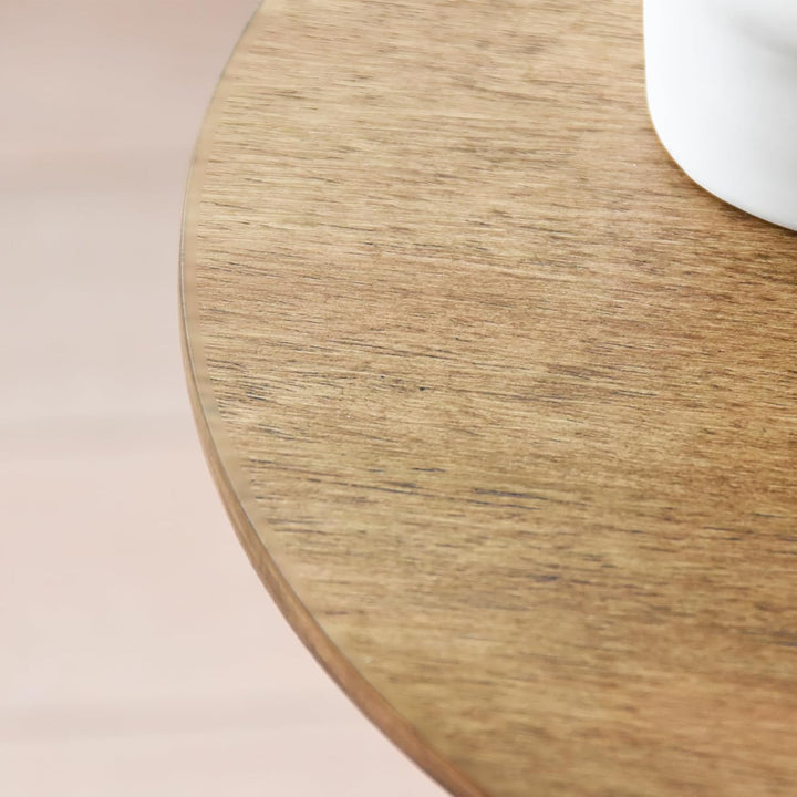 Beistelltisch Rund, Beistelltisch Holz Natur, Couchtisch Klein Rund für Wohnzimmer, Runder Beistellt