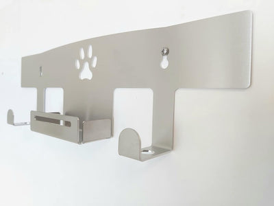 HL-Perfektion-in-Edelstahl Hundegarderobe für Hundeleinen Katzenleinen mit Beutelspender massiv Edel