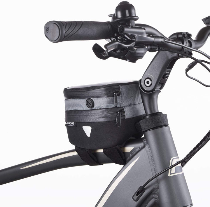 Fischer Premium Fahrradtasche | mit integrierter Smartphone-Tasche und Touchscreen-Schutzfolie | Obe