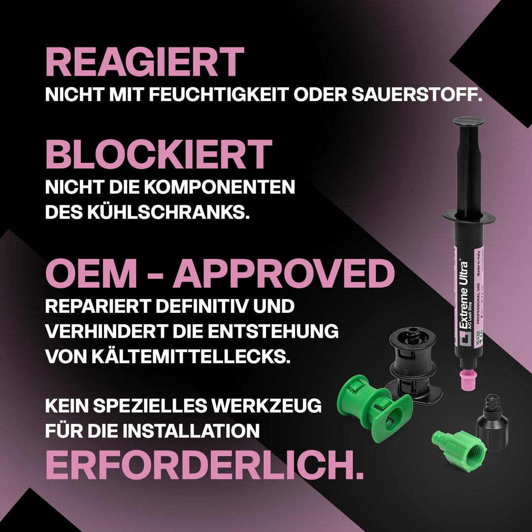 ERRECOM Extreme Ultra - 6 ml, Dichtungsmittel für Klimaanlagen und Kühlsysteme inklusive 1/4-und 5/1