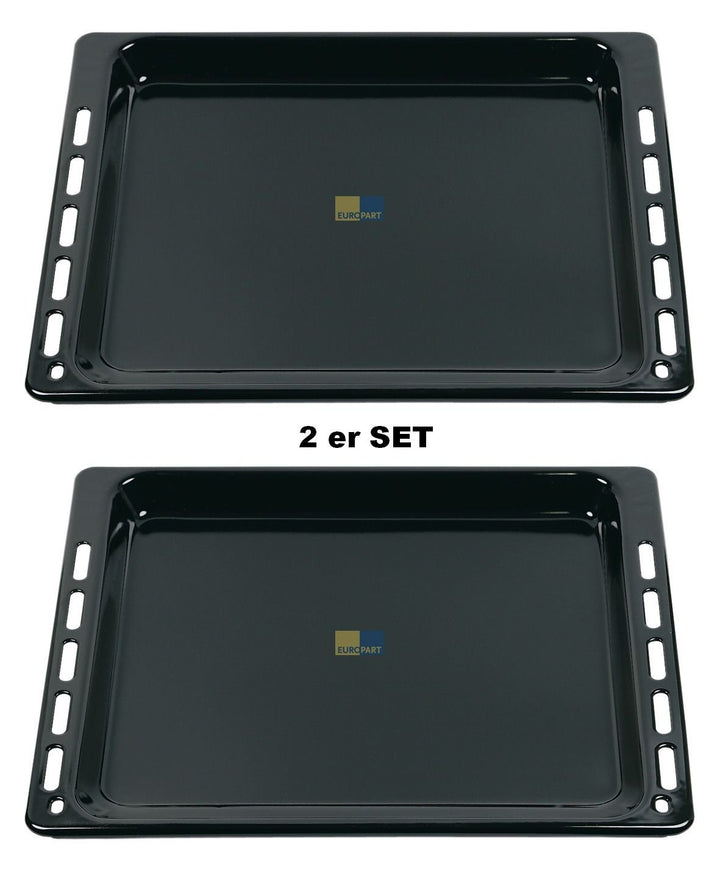 2 x Backblech Fettpfanne NFP93 Bauknecht emailliert 481010539879 Ignis Herd