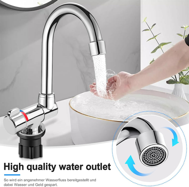Faltbarer KüChenarmatur 360-Grad-Rotationswaschbecken Wasserhahn Einhand-Kalt- und HeissWassermische